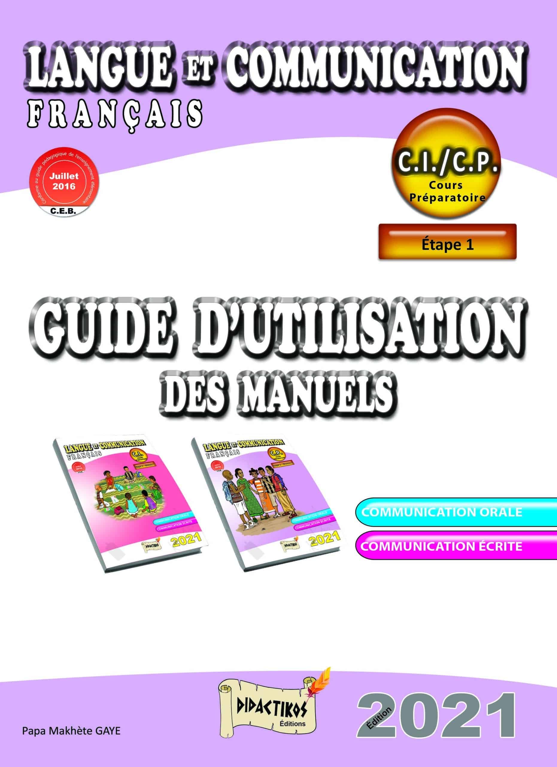 Livre guide Langue et Communication CI et CP